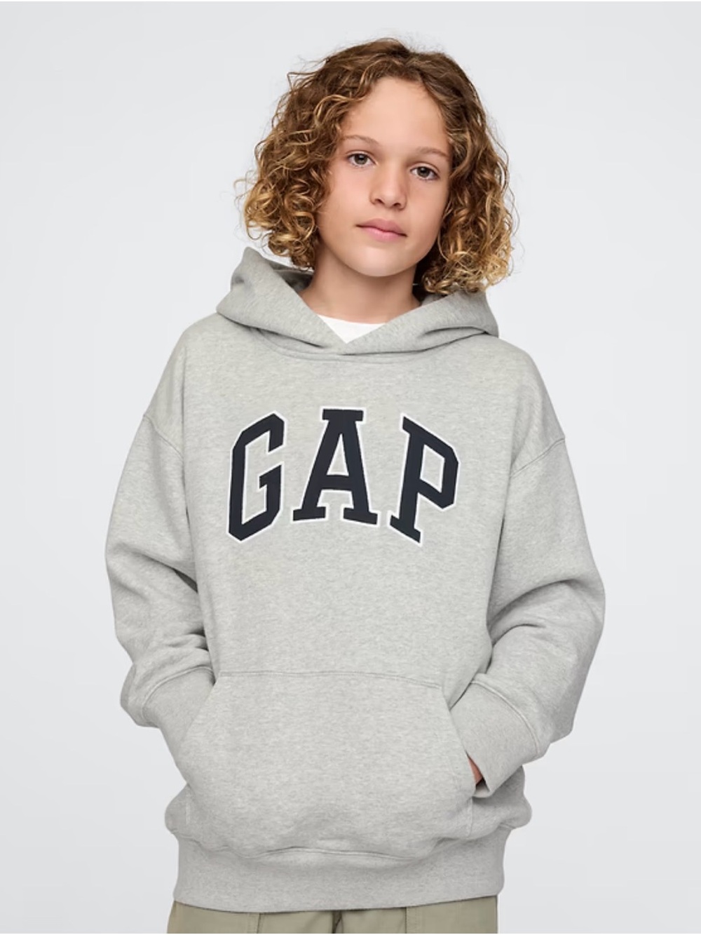 GAP Light Gray Hoodie with Black Logo